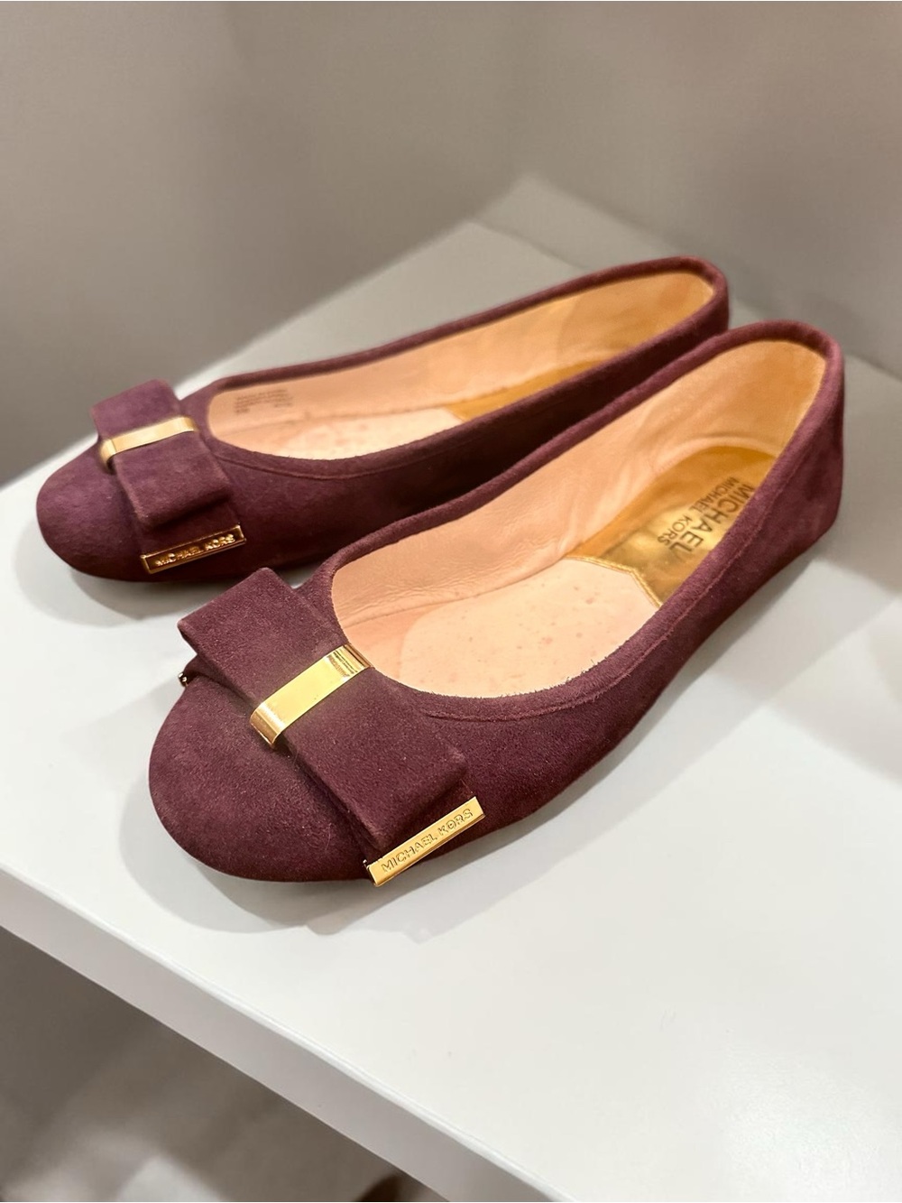 Michael Kors Plum Suede Bow Ballet Flats